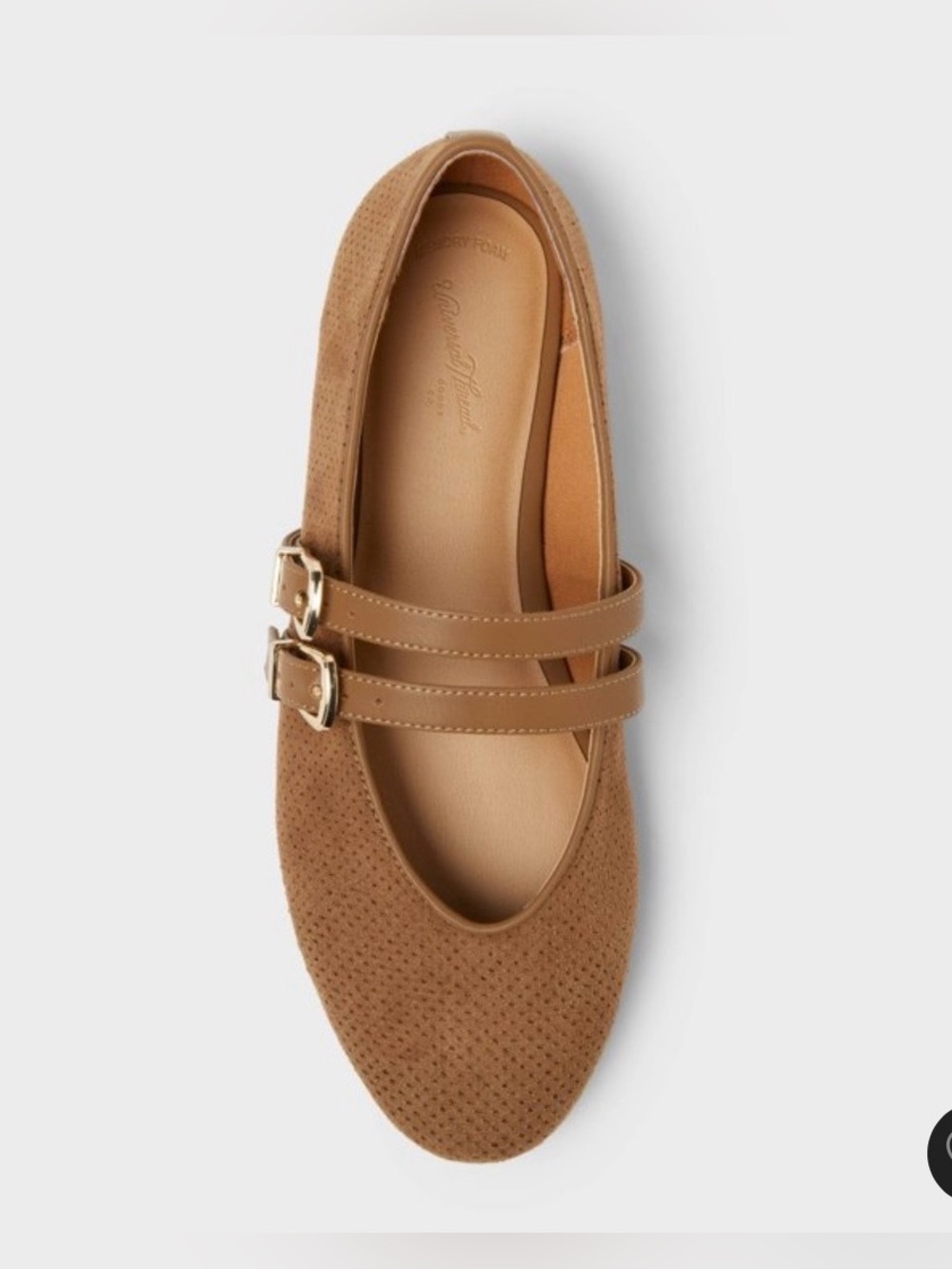 Universal Thread Double-Strap Mary Jane Flats in Brown